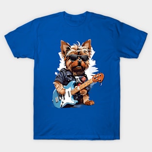 Yorkshire Terrier Playing Guitar T-Shirt